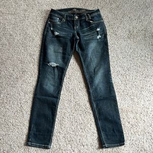 Women’s Almost Famous Glitter Distressed Jeans size 9